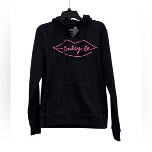 Women’s SoulCycle Pullover Black & Pink Hoodie: Size XS